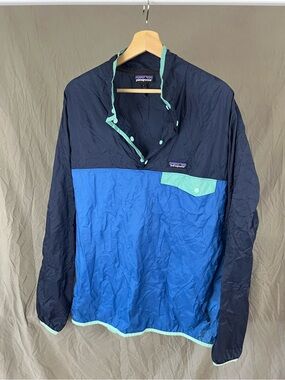 Patagonia Navy, Bright Blue & Mint Pullover Windbreaker